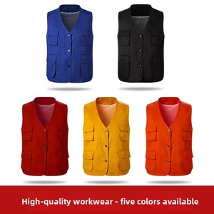 Gilet de travail multi-poches en polyester à simple boutonnage avec logo personnalisé pour la protection des photographes - Product Image 3