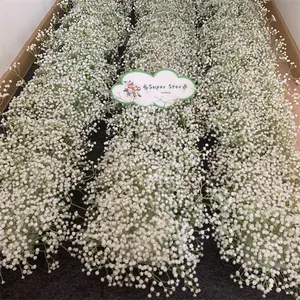 L-506 OEM Arch Flower Backdrop White Plastic Babybreath Table Flower Runner For Wedding Decoration