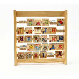Jeu de lettres à retourner pour la reconnaissance des chiffres et des lettres, jouet éducatif et durable ANNA & BECK pour enfants, cadeau de lecture préscolaire - Product Image 5