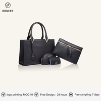 Set Tas Tangan Wanita Mewah Bahan Kulit Vegan Tas Jinjing Logo Merek Kustom Perlengkapan Material 4pcs Grosir Harga Pabrik OEM