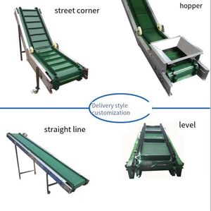 LIANGZO OEM الأخضر الأفقي وحدات PVC ناقل حزامي بلاستيكي انحدر الناقل مع دلو - Product Image 2