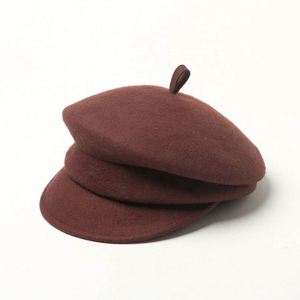 Nouveau Béret en Feutre de Laine Tendance Automne Hiver pour Femme et Fille, Nouvelle Arrivée, Design Personnalisé avec Visière - Product Image 3