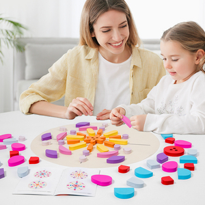 Vente en gros de puzzles en bois créatifs, jouets en bois pour enfants, puzzles en bois à faire soi-même, puzzle de table coloré, <span class=keywords><strong>jouet</strong></span> éducatif Montessori pour bébés - Product Image 2