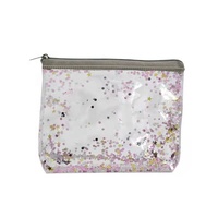 Nouvelle tendance : Pochette de maquillage transparente en PVC avec paillettes liquides