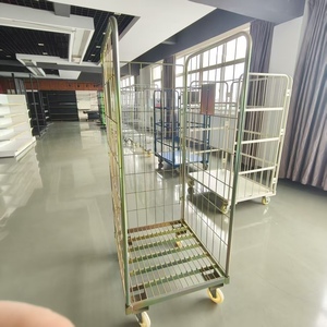 Youbang nặng 3 mặt dây lưới gấp Giỏ mua hàng không thấm nước với bề mặt mạ kẽm và 5 ''PU bánh xe - Product Image 4