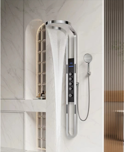 LEBED Système de douche cascade et pluie avec panneau, en laiton noir et cuivre, fixation murale, multifonction, modèle 2025, très populaire sur <span class=keywords><strong>TikTok</strong></span> - Product Image 6