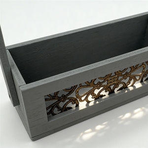 Miniature in legno retrò Xinchen: Vasi portafiori intagliati a mano, scenari rurali in miniatura, succulente e cesti di fiori - Product Image 2