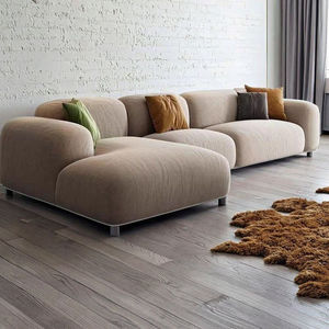 ชุดเก้าอี้นั่งแบบแถวตรงสไตล์มินิมอลทำจากผ้าครีมโซฟาที่นั่งเดียวสำหรับห้องนั่งเล่น - Product Image 4