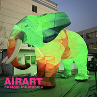 Mascotte d'éléphant gonflable colorée pour spectacle lumineux, décoration de voiture de défilé, modèle d'éléphant gonflable