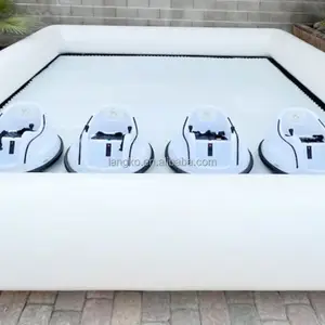 All white kids play arena race track inflatable bumper car arena