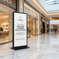 Écran publicitaire tactile capacitif 10 points Full HD 16:9 de 65 pouces sur pied pour ascenseur et salle d'exposition OEM