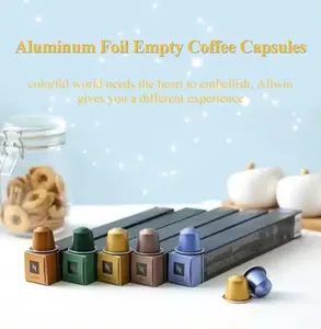 Kapsul kopi foil aluminium kelas makanan, kapsul kopi kosong dengan penutup