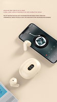 Headset kontrol sentuh, headset kontrol sentuh Led dalam telinga tampilan Digital Hifi untuk olahraga anti air BT5.3 bisnis Earphone nirkabel dalam telinga