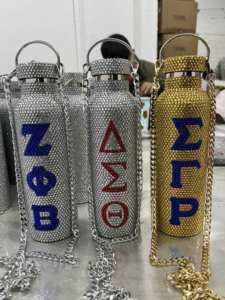 Custom Greek Sorority Bling Diamond coppe 25oz acciaio inox strass Delta Sigma Theta Sorority Bling tumbling - Product Image 4