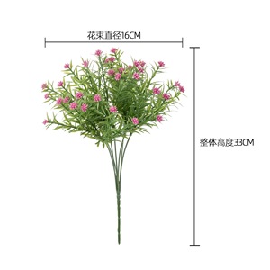 Bouquet artificiel CallaFloral de gypsophile bleu en plastique pour décoration intérieure, maison et arrangements de mariage - Product Image 4