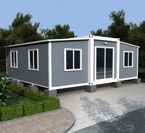 Estilo moderno Estrutura De Aço Casa Pré-fabricada 40ft Luxo Expansível Recipiente Casa Dobre Recipiente Casa