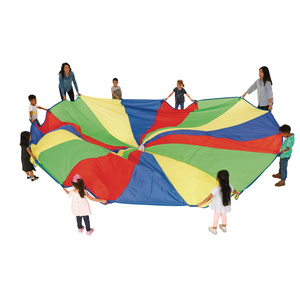 Personnalisation <span class=keywords><strong>Parachute</strong></span> d'extérieur <span class=keywords><strong>Parachute</strong></span> de jeu arc-en-ciel pour enfants avec 16 poignées - Product Image 1