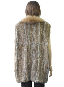 YR252 podría ser un chaleco de piel de punto de conejo personalizado con chaleco de piel de mapache muchos colores de alta calidad - Product Image 3