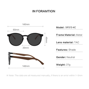 Vente chaude Usine Lunettes De Soleil De Mode Nouveau Style UV400 En Bois Polarisées Confortable Cadre En Acier Inoxydable pour Hommes et Femmes - Product Image 3