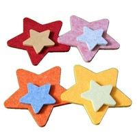 Autocollants muraux en feutre étoile à coins arrondis, colorés, épaisseur 9 mm, sans formaldéhyde, décoration moderne faite à la main, fabriqués à Hebei pour les maternelles