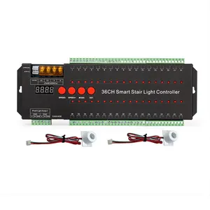 Controller intelligente per scale a 36 canali per gradini di rilevamento scale e illuminazione a gradini con barre luminose a LED