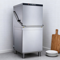 Lave-vaisselle commercial automatique à double chariot avec sécheuse, type capot, en acier inoxydable 304, 60 paniers/heure pour restaurant, bar, cuisine