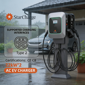 Estación de Carga para Vehículos Eléctricos Starcharge Saturn 44kW OCPP 16J Tipo 2 AC, Aprobada por CB PTB para Estacionamiento de Flotas - Product Image 1
