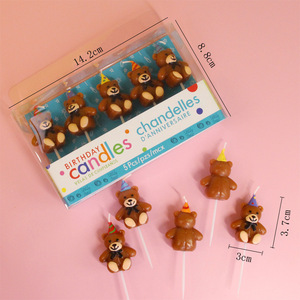Candeline di Compleanno a Forma di <span class=keywords><strong>Orsetto</strong></span> Marrone, <span class=keywords><strong>Decorazione</strong></span> per Torte di Compleanno per Bambini - Product Image 4