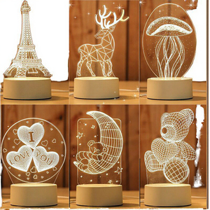 Lampe de chevet décorative en acrylique à LED à piles avec capteur de lumière, contrôle par interrupteur, 7 à 16 couleurs modernes - Product Image 3
