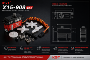 Servo Mini Cíclico Sin Núcleo Original KST X15-908 V8.0 HV 9.2Kgf.cm 0.08s Metálico para Helicópteros y Aviones RC - Product Image 6