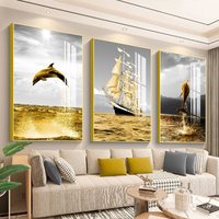 Lot de 3 tableaux encadrés en porcelaine cristalline, art mural géométrique abstrait moderne de luxe, vente en gros