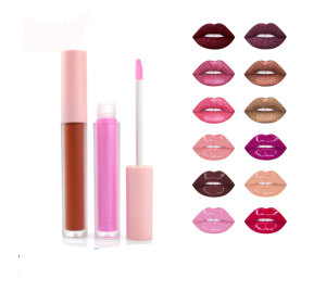 Oem <span class=keywords><strong>stampa</strong></span> Logo unico fantasia lucidalabbra etichette tubi personalizzati Top rosa bacchetta lucidalabbra - Product Image 1