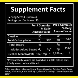 Gomitas de Creatina de Alta Calidad con Suplementos para la Salud que Apoyan la Recuperación Muscular y Ayudan a Aumentar la Fuerza - Product Image 2