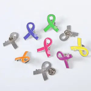 Hot Sale Wholesale Medical Badges Breast Cancer Awareness Guardian Angel Enamel Lapel Pins