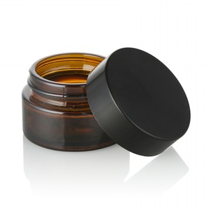 5g 10g 15g 20g 30g 50g 100g 200g bocal vide en verre de crème à large bouche 30ml bocal en verre ambre avec couvercle noir - Product Image 2