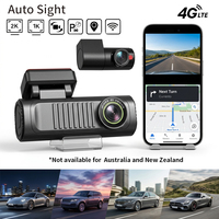 Caméra embarquée double objectif 2K avant et 1080P arrière avec surveillance de stationnement, 4G, GPS en temps réel et contrôle via application Wi-Fi pour voitures