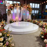 LEDA Fournitures de décoration de mariage Plateforme ronde blanche à double couche en acrylique pour événements en plein air