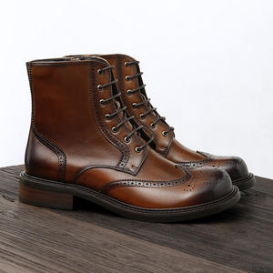 2026 New Model British Retro Leather <b>Men's</b> High-Top Cowhide <b>Work</b> Boots, Trendy Leather Boots <b>for</b> <b>Men</b>, Motorcycle <b>Shoes</b> Walking - Product Image 1