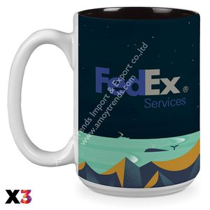 15 Oz. 15oz. Tasse à café en céramique El Grande Giant blanc brillant deux tons couleur enveloppante grande sublimation photo - Product Image 4