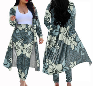 Frühling & Herbst Frauen Leggings Polynesian Plume ria Flower 2 Stück Set Damen Hosen & Hosen und Bestseller Cropped Cardigan - Product Image 1