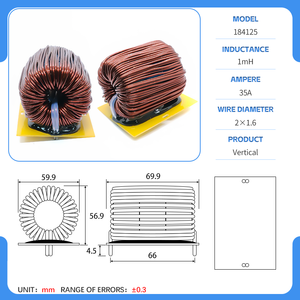Tần số cao biến điện áp 184125 từ vòng cuộn cảm đầu ra sắt silicon nhôm từ vòng cuộn cảm - Product Image 2
