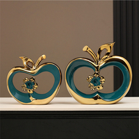 Ornement de pomme en céramique plaqué or de style nordique moderne, décoration d'art déco créative pour Noël, décoration d'intérieur pour un usage quotidien