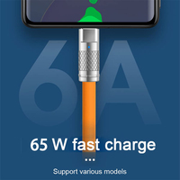 Câble de charge rapide en silicone Super Zinc Alloy Type c USB C vers USB C Chargeur rapide 65W