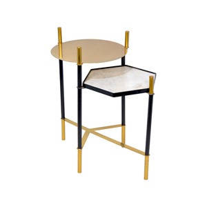 Nordic Modern <b>Round</b> Hexagonal Design Premium Metal <b>Side</b> <b>Table</b> for Living Room Coffee <b>Tables</b> Home Decor Furniture - Product Image 1