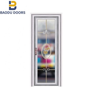 Porte de salle de bain en alliage d'aluminium pour maisons, design intérieur dernier cri, porte de salle de bain en aluminium avec verre, étanche - Product Image 2