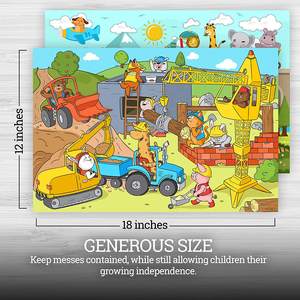 Manteles Individuales Desechables de Plástico con Diseño Divertido de Animales de 12 x 18 Pulgadas para Bebés y Niños - Product Image 4