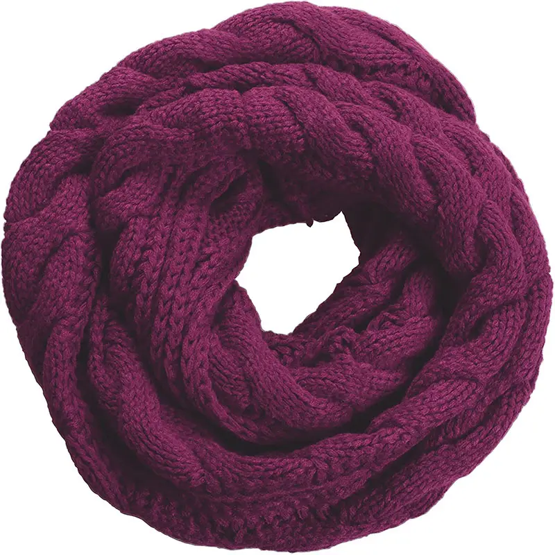 Purple Red Light Red Royal Blue Mens Womens Thick Infinity Circle Loop Soft Winter Gifts Other Shawls Hijab Ribbed Knit Scarves