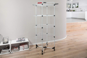 Low Price Foldable Adjustable Metal <b>Laundry</b> Racks for Bathroom & Outdoor Vertical Drying Clothes Dryer - Product Image 4