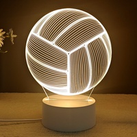 Lampes de nuit LED 3D en forme de ballons sportifs, en ABS, à intensité variable, alimentées par USB, décoration intérieure, cadeaux créatifs, éclairage intérieur, vente en gros