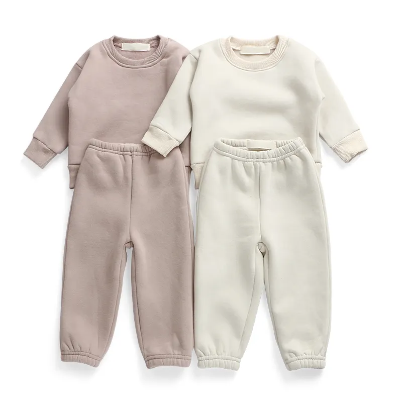 Conjunto de ropa para bebé recién nacido, monos, conjuntos de ropa para niño, chándal de bebé de boutique de felpa francesa de color sólido